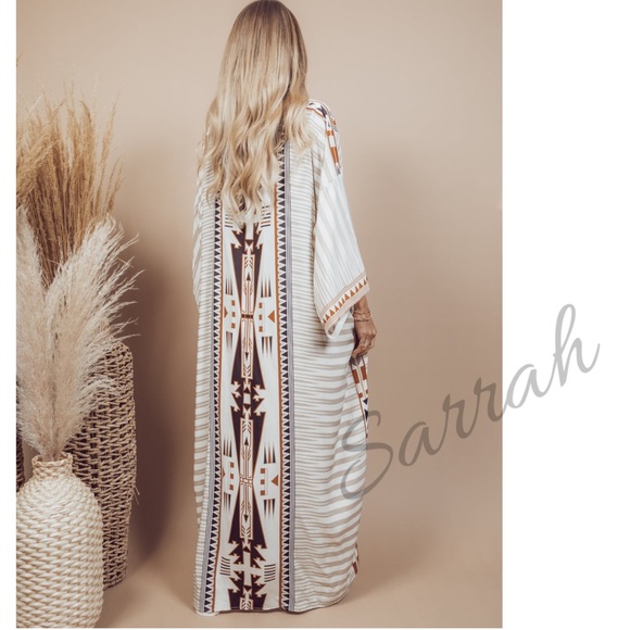New Bohemian Kimono Duster Jacket Robe Swim Coverup - Picture 2 of 11